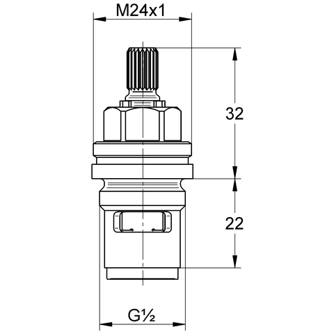 Eichelberg Oberteil 90 Grad für Standventil chrom 44044100