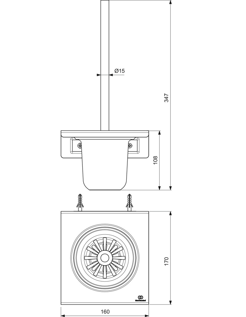 Ideal Standard WC-Bürstengarnitur Alu+ silber BD593SI