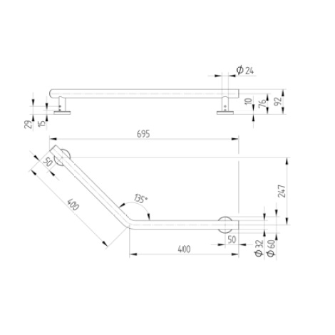 Avenarius Haltegriff 135° links+rechts 9034775010