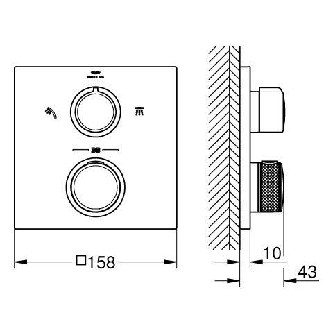 Grohe Thermostat-Brausebatterie Allure chrom Fertigmontage-Set für Rapido SmartBox 29181002