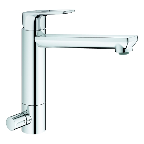 Grohe BauLoop Einhand-Spültischbatterie chrom mittelhoher Auslauf GROHE ZERO Absperrventil 31713000