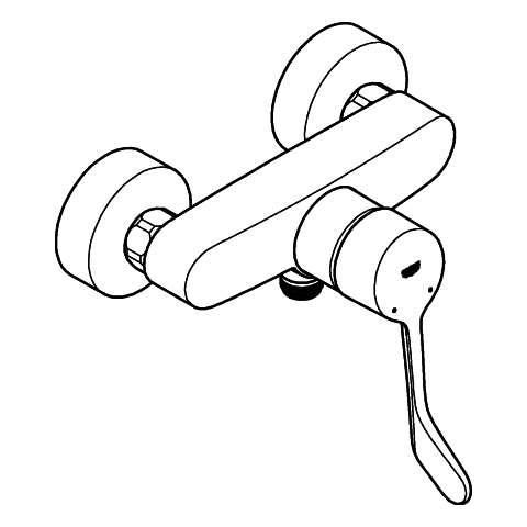 Grohe Eurosmart Einhand-Brausebatterie chrom Wandmontage langer Hebel 25244003