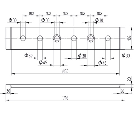Avenarius Montageplatte für Wannenrand-Armatur 9007600010