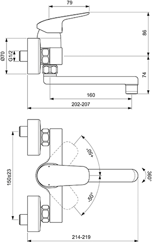 Ideal Standard Ceraflex Badearmatur Unterputz Bausatz 2, Rosette 163x163mm, eigensicher DIN EN 1717, chrom A6882AA