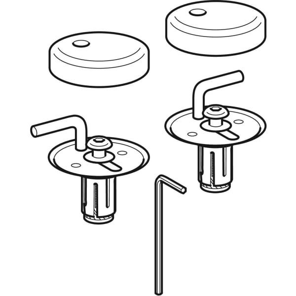 Geberit Set Scharniere für WC-Sitz Eurotrend, Edelstahl 598127000