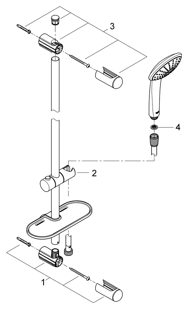 Grohe Brausegarnitur Euphoria 110 Mono 600mm mit Seifenschale chrom 27266001