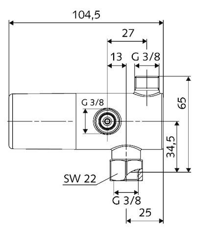 Schell Eckventil-Thermostat RV, Filter, 3/8", chrom 094140699