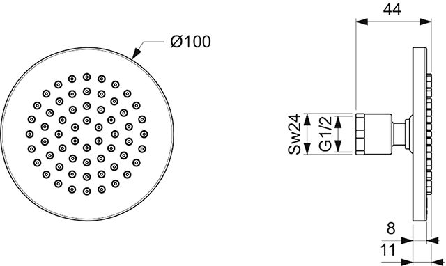 Ideal Standard Idealrain Regenbrause d: 100mm, chrom B9435AA