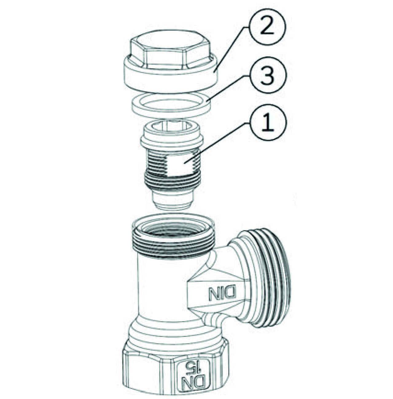 Resideo Rücklaufverschraubung Verafix, R 3/4 Eck, Regulier- und absperrbar V2400E0020