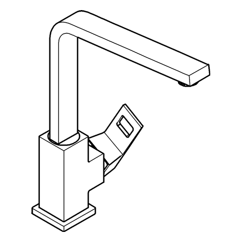 Grohe Eurocube Einhebel-Spültischbatterie supersteel schwenkbarer Gussauslauf, Ausladung 202mm 31255DC0