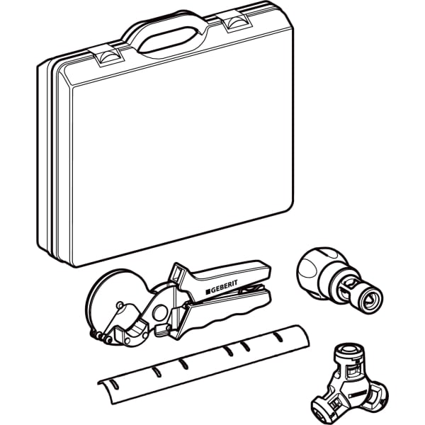 Geberit PushFit Set Montagewerkzeug mit Markierschablone in Koffer d14/16/20/25 650.911.00.2