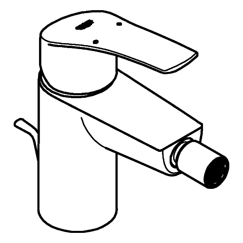 Grohe Eurosmart Einhand-Bidetbatterie Zugstangen-Ablaufgarnitur chrom 32929003
