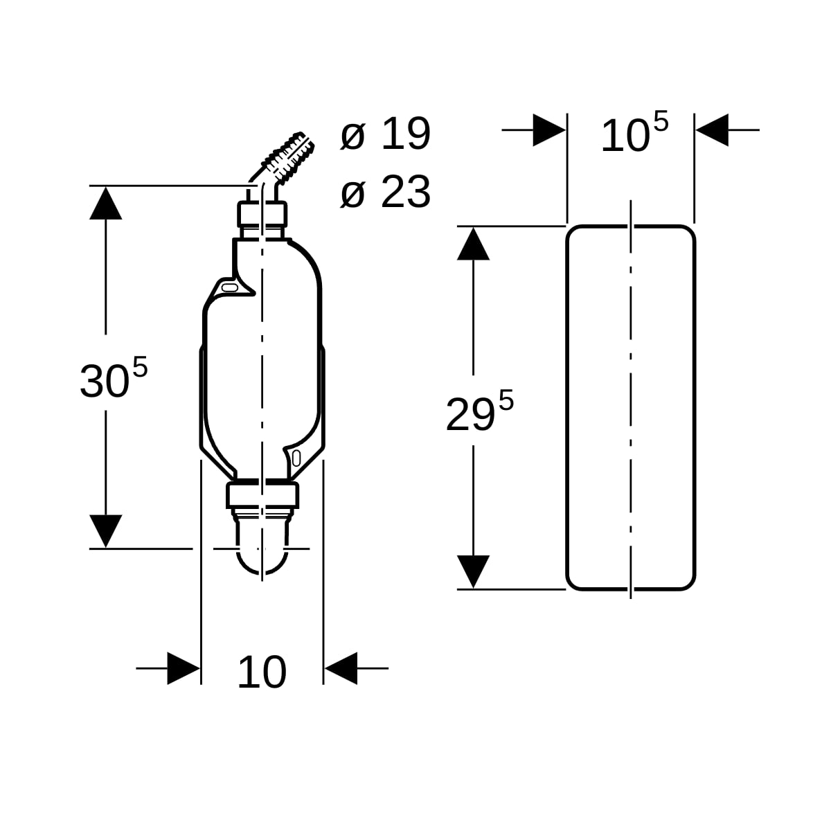 Geberit AP-Geruchsverschluss für Geräte mit Abdeckung, d40, weiß-alpin 152.768.11.1