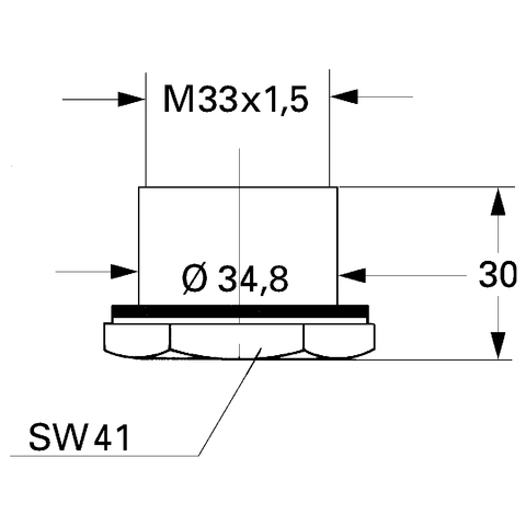 Grohe Schaftverlängerung M33x1,5 x 30 chrom 12937000