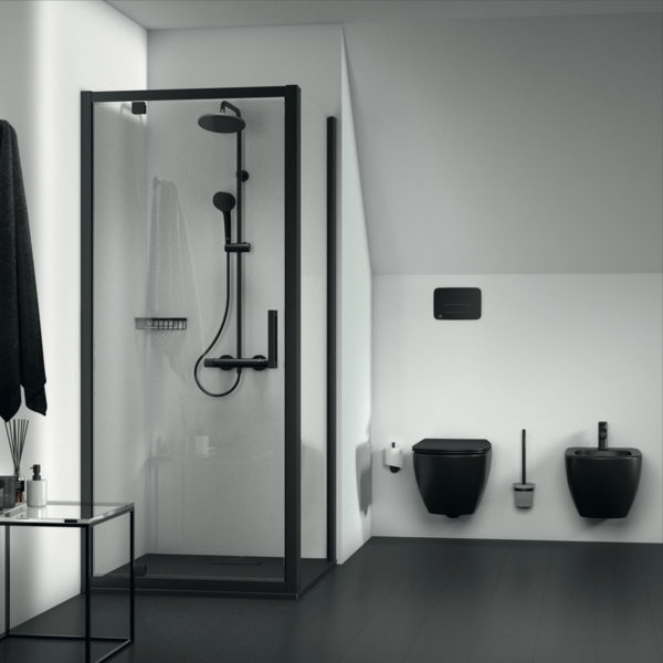 Ideal Standard Accessoires-Paket IOM WC-Bürste P-Rollenhalter Handtuchhaken schwarz satiniert A9246XG