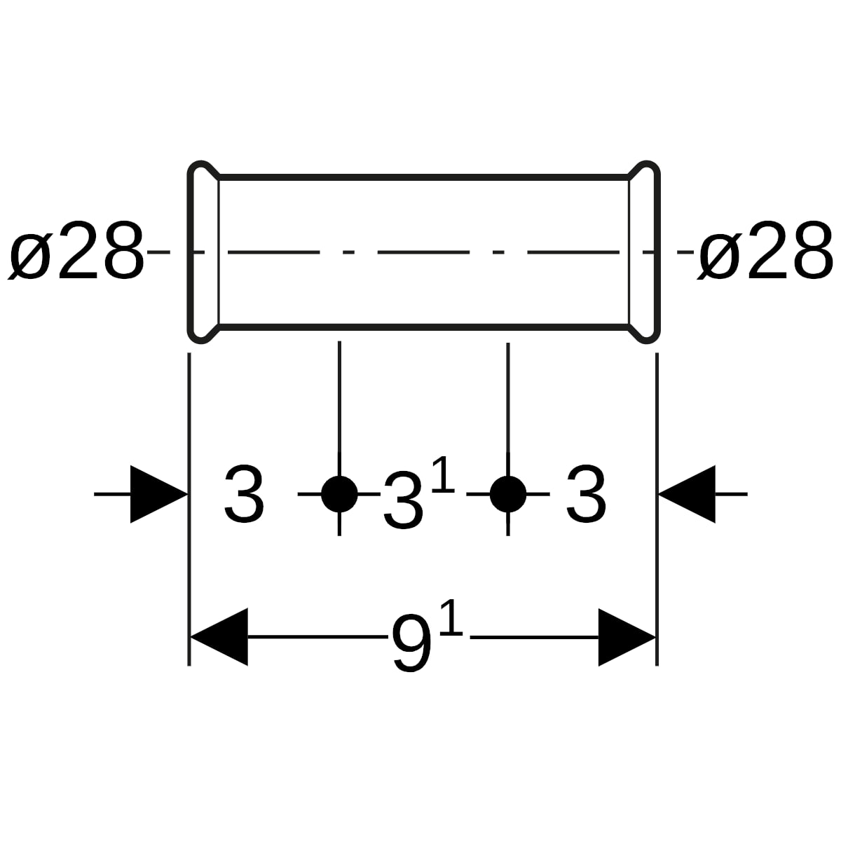 Geberit Mapress Edelstahl Schiebemuffe d28 (LABS-frei) 82105