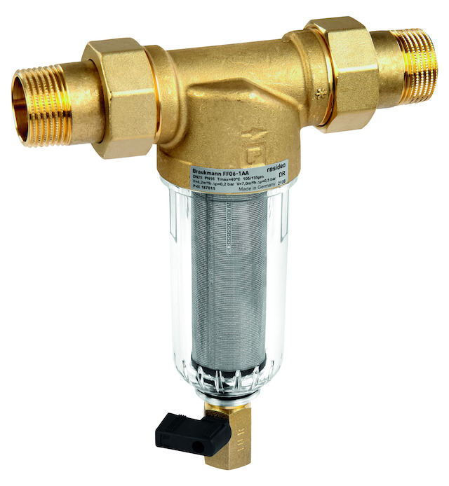 Resideo Feinfilter MiniPlus-FF, ausspülbar, mit Anschluss Gewindetülle, R 11/4, Vordruck max. 16 bar FF06-11/4AA