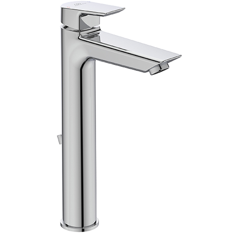 Ideal Standard Tesi Waschtischarmatur mit verlängertem Sockel mit Ablaufgarnitur chrom, Ausladung 140mm, 5 l/min. A6573AA
