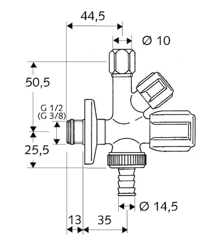 Schell Kombi-Eckventil COMFORT RV, 1/2", chrom 035510699