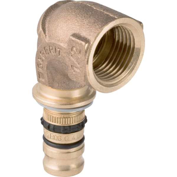 Geberit Mepla Übergangsbogen 90 Grad mit IG Rotguss d63-Rp2 607.256.00.5
