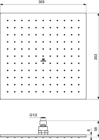 Ideal Standard Regenbrause Idealrain, 300x300mm, chrom A5805AA