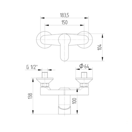 Avenarius AP-Brause-Einhand-Mischbatterie 1806200010