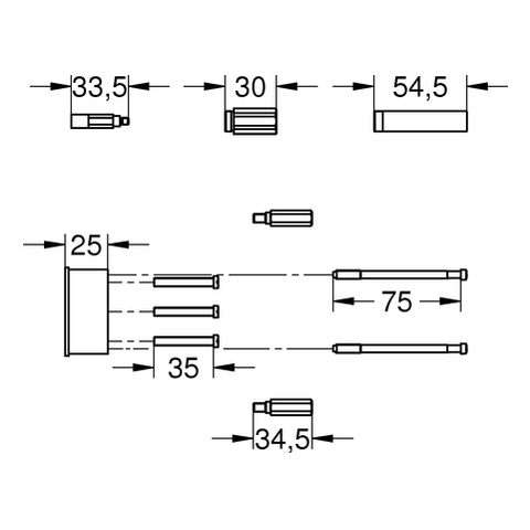 Grohe Verlängerungsset 25mm passend zu Rapido E chrom 46191000