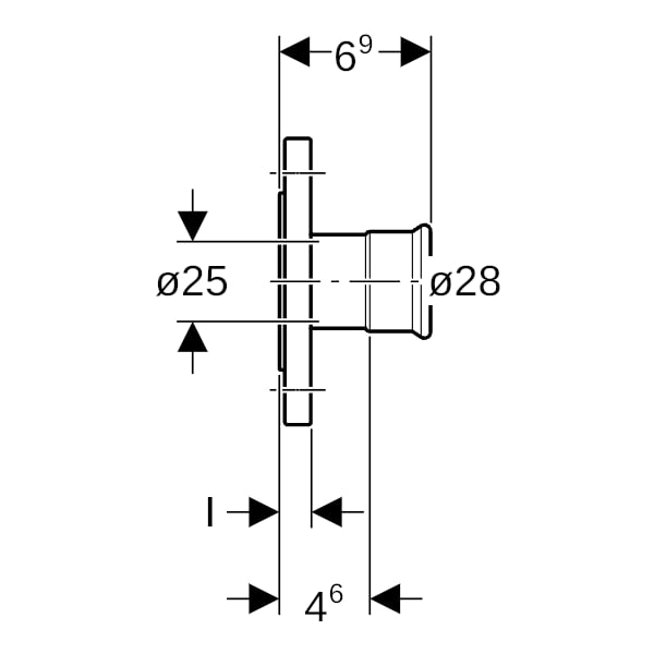 Geberit Mapress Edelstahl Flansch PN 10/16 mit Pressmuffe (LABS-frei) d28 83715