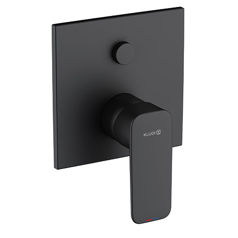 Kludi PURE&STYLE UP-Wannenfüll-/Brause Einhandmischer Push mit Funktionseinheit, mattschwarz 407593975