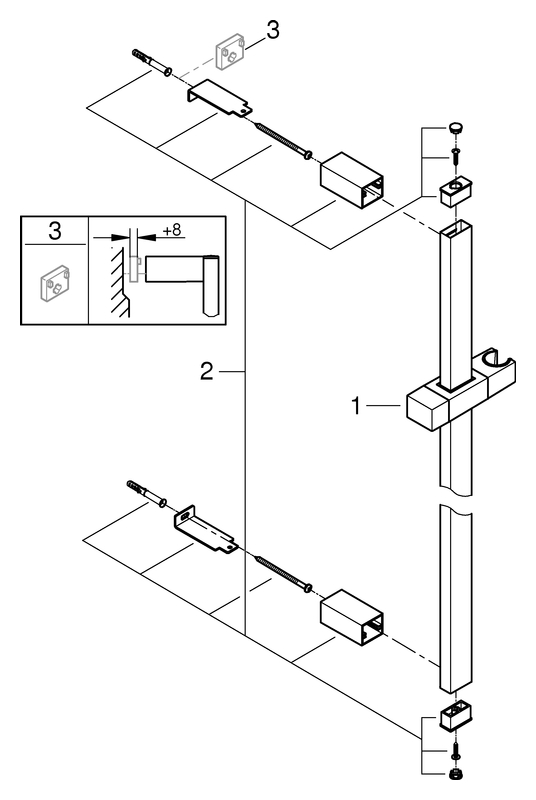 Grohe Brausestange Euphoria Cube 600mm chrom 27892000