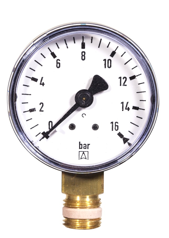 Resideo Manometer, Gehäusedurchmesser 50mm, Anschluss unten G 1/4, Teilung 0-16 bar M70AF-A16