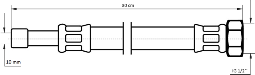 Neoperl NEOFLEX Panzerschlauch DN8 mit VS Rohrstutzen x IG, 10mm x 1/2" 30cm 63475030
