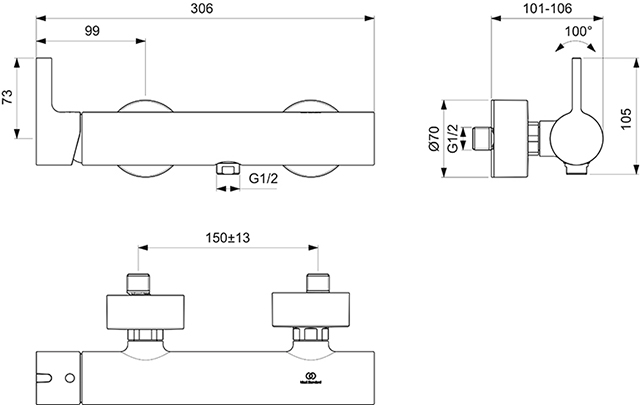 Ideal Standard Brausearmatur AP JOY, chrom BC785AA