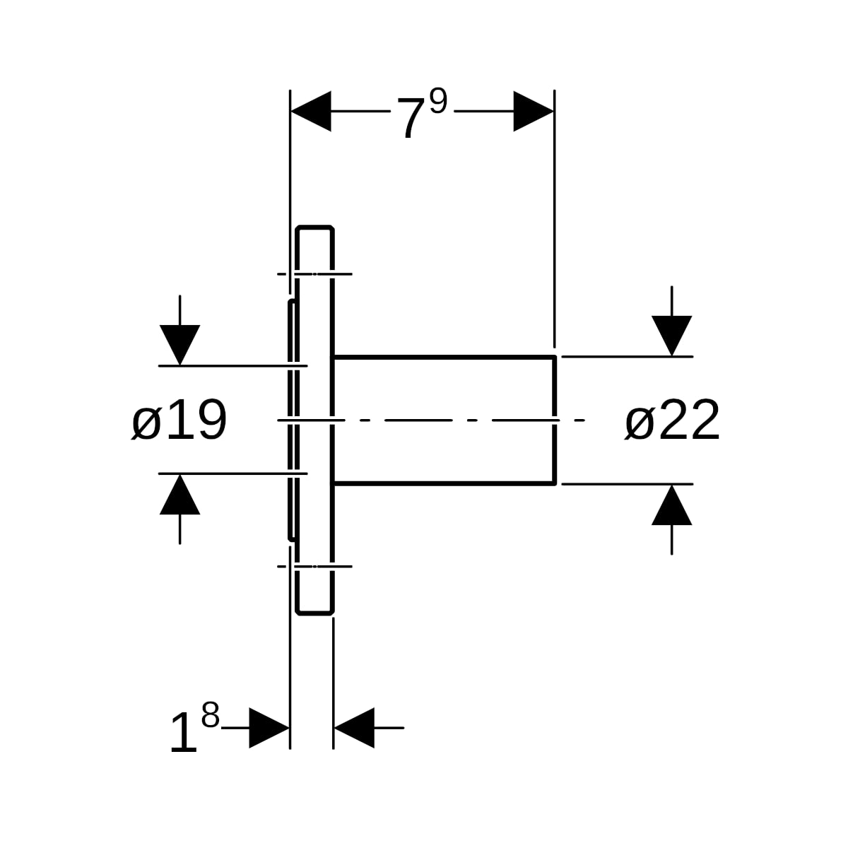 Geberit Mapress C-Stahl Flansch PN 10/16 mit Einschubende d22 23784
