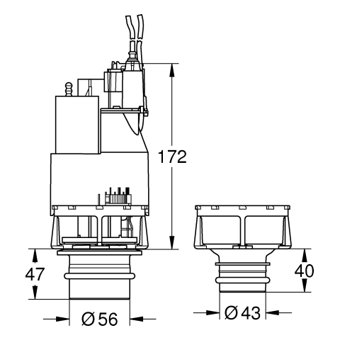Grohe Ablaufventil Dual Flush für Spülkasten pneumatische Betätigung 0,82m 3 / 6 l 42265000