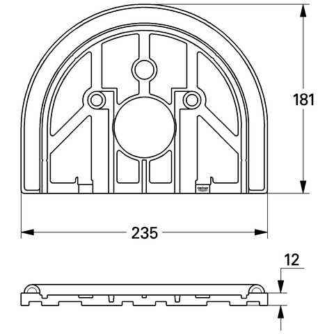 Grohe Distanzstück für Chiara 235x181x12 chrom 47462000