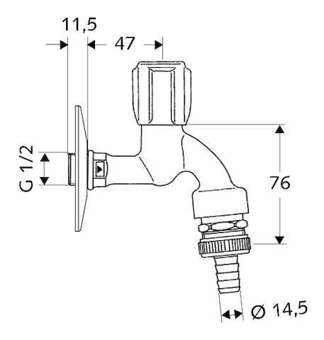 Schell Auslaufventil COMFORT RV, RB, 1/2", chrom 033510699