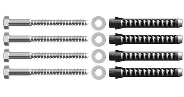 Kermi Schraubenset für Wandkonsole lang mit Dübel und Scheiben, 12er-Set ZK00710001