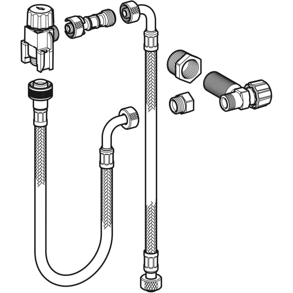 Geberit Wasseranschlussset hinten mittig zu Monolith Sanitärmodul, für WC 114cm 131.012.00.1