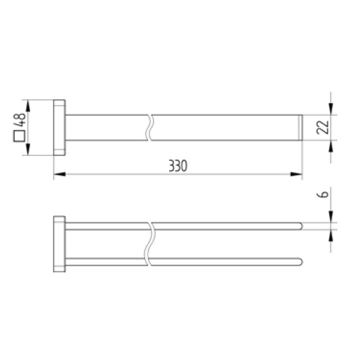Avenarius Handtuchhalter zweiarmig 33cm 2401405010