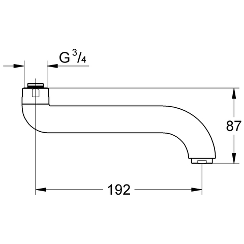 Grohe Auslauf für Europlus E Waschtisch-Thermostatmischer Wandbatterie 192mm chrom 42132000