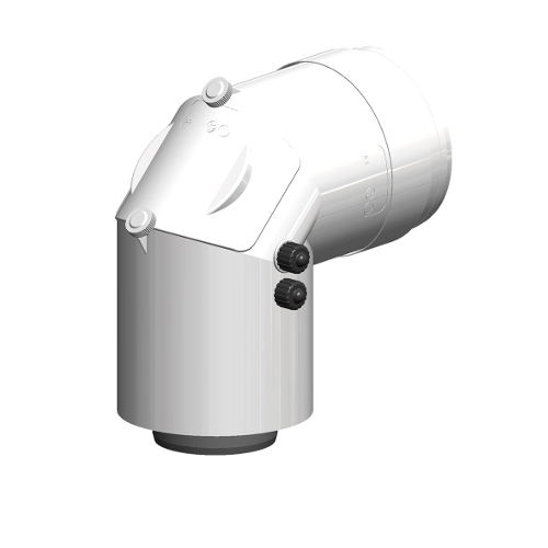 Atec PolyTwin 87 Grad-Kontroll-Bogen PT kurz mit Messöffnungen DN80/125 1873
