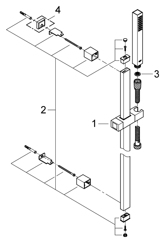Grohe Euphoria Cube Brausegarnitur Stick chrom, Brausestange 920mm 27700000