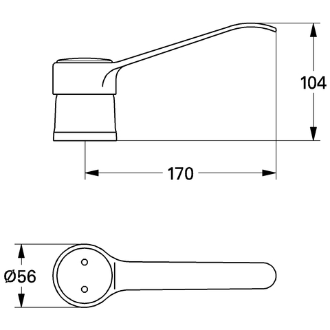 Grohe Hebel 170mm für Eurodisc Spezial seitlich chrom 46093000