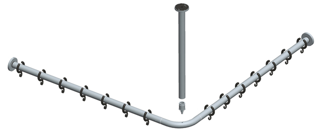Keuco Brausevorhangstangen Set Plan für Dusche 80x80, verchromt 14936010800