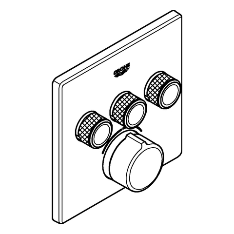 Grohe Unterputzmischer SmartControl chrom eckig Fertigmontage-Set 3 Absperrventile 29149000