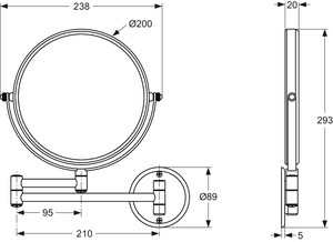 Ideal Standard Kosmetikspiegel IOM, chrom A9111AA