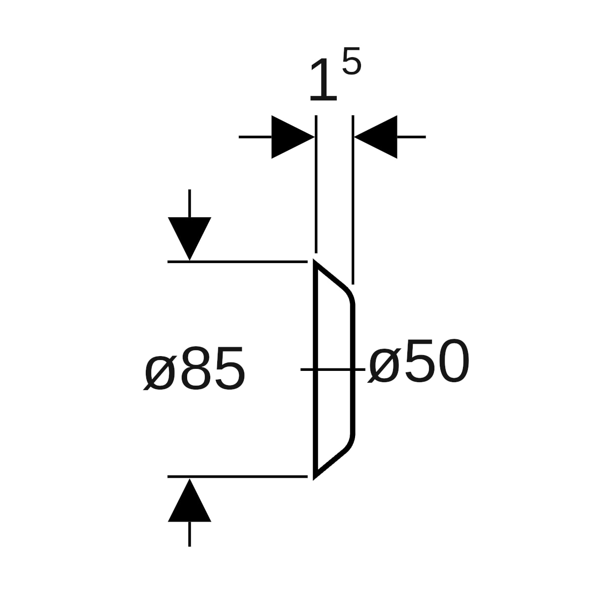 Geberit Wandrosette flach einteilig d50 weiß-alpin 854.188.11.1
