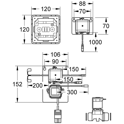 Grohe Austausch-Elektronik Radar für Urinal-Unterputz-Radar Altanlagen 43863000