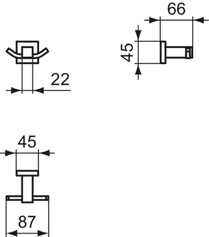 Ideal Standard Doppelter Handtuchhaken IOM Cube, chrom E2193AA